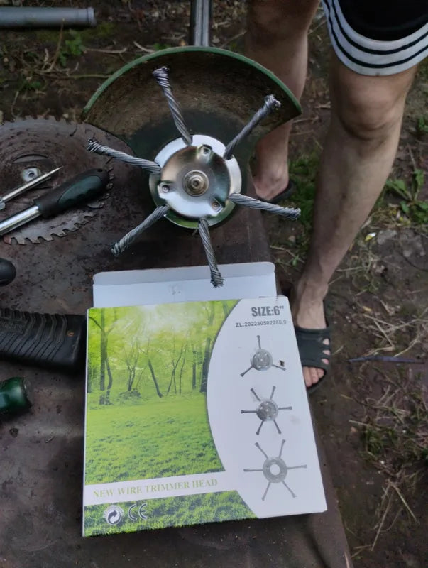 🇮🇹 Testina tagliaerba con 6 lame in acciaio intrecciato inossidabile