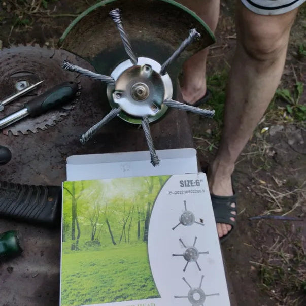 🇮🇹 Testina tagliaerba con 6 lame in acciaio intrecciato inossidabile