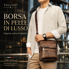 ✨  Borsa a tracolla unisex in pelle bovina pieno fiore, impermeabile e antigraffio, stile vintage
