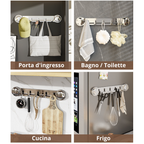 Supporti in acciaio inox con 5 ganci, comodi e capaci di sostenere fino a 20 kg (LTT)
