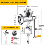 ⚡ Tritacarne manuale domestico con insaccatore per salsicce, compatto e pratico