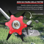 🇮🇹 Lama da taglio per erba a 6 lame in acciaio al manganese super resistente (accessori inclusi)