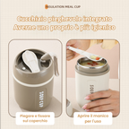 Contenitore per alimenti isolato in acciaio inossidabile da 600 ml con coperchio