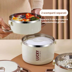 Set di scatola per il pranzo a 2 livelli con borsa termica Lucky Box