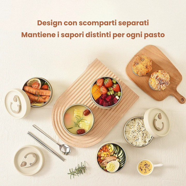 Portapranzo isolato in acciaio inossidabile 304, multistrato, sigillato, a prova di perdite e fornito con una borsa per il trasporto (NEW)