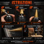 🌪️TitanDrill™ – Set di Punte a Gradini in Titanio (6 Punte Multifunzionali)