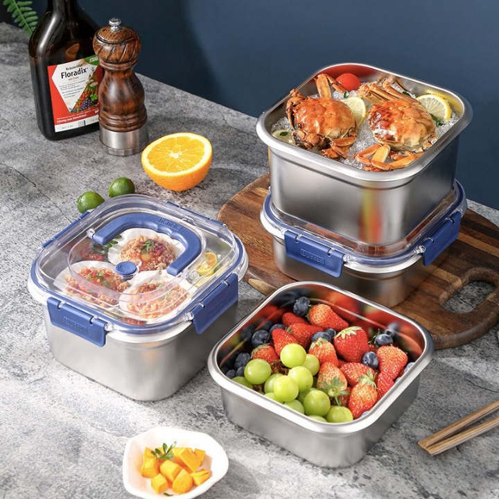 Grande scatola per alimenti in acciaio inossidabile 316 con capacità di 1800 ml