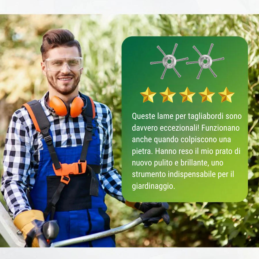 La testina del tagliabordi ha 6 bordi in acciaio inossidabile