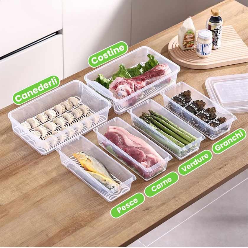 Foody™ Box – Set di 4 scatole per alimenti, senza BPA, mantiene la freschezza, adatto a frigorifero e microonde