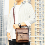 🇮🇹 Borsa a tracolla unisex in pelle bovina pieno fiore, impermeabile e antigraffio, stile vintage