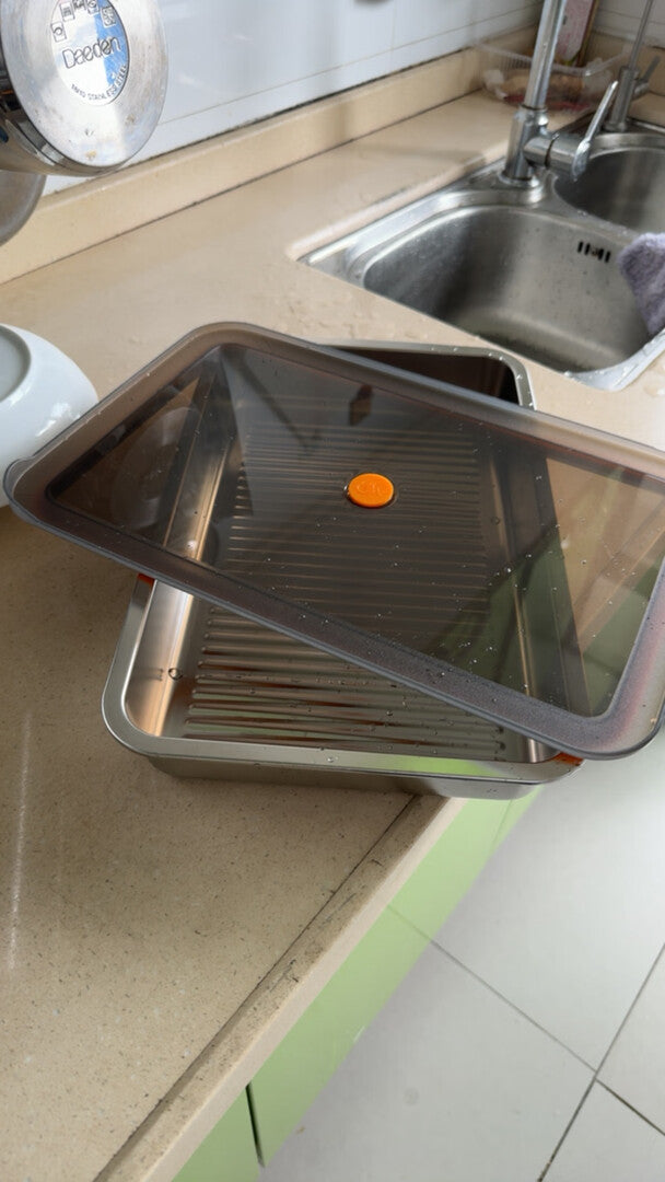 [Set 6 + 🎁 3 Gratis] Vassoio per alimenti in acciaio inossidabile 316 (22,5*15*6 cm)