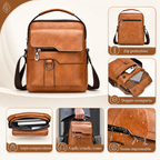 ✨  Borsa a tracolla unisex in pelle bovina pieno fiore, impermeabile e antigraffio, stile vintage