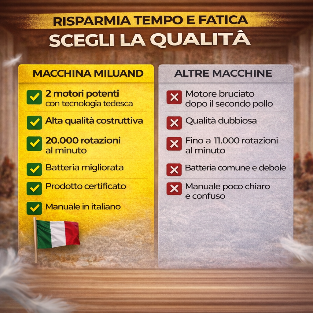 Spiumatrice Elettrica Professionale — 60 Secondi per Pollo, Anatra e Faraona