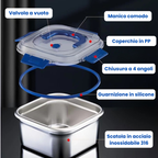 Grande scatola per alimenti in acciaio inossidabile 316 con capacità di 1800 ml