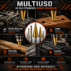 🌪️TitanDrill™ – Set di Punte a Gradini in Titanio (6 Punte Multifunzionali)