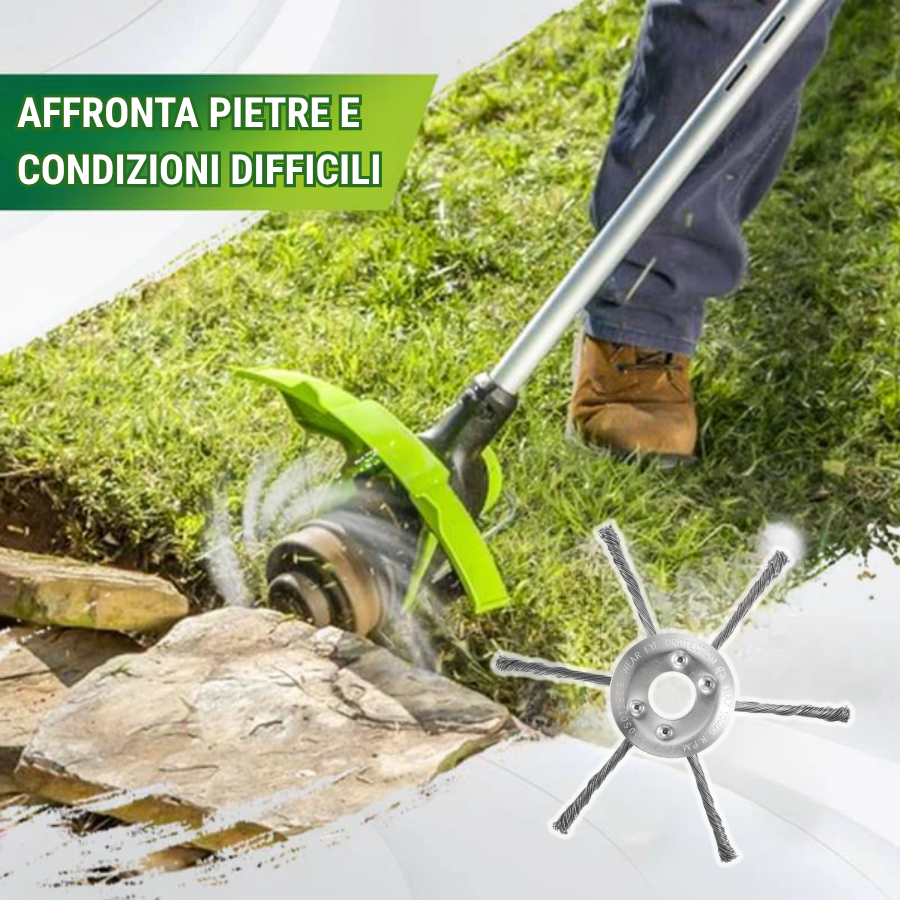 La testina del tagliabordi ha 6 bordi in acciaio inossidabile