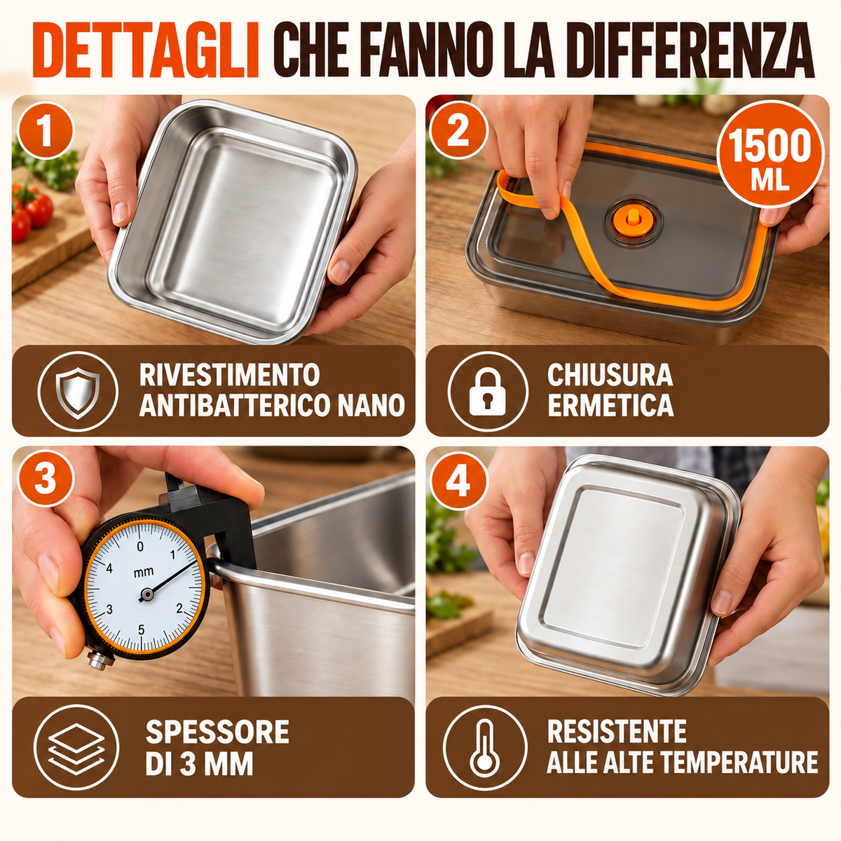 ✨ Prendi 12, Paghi 6 | Contenitore per alimenti sottovuoto in acciaio inossidabile 316L (Grande capacità)