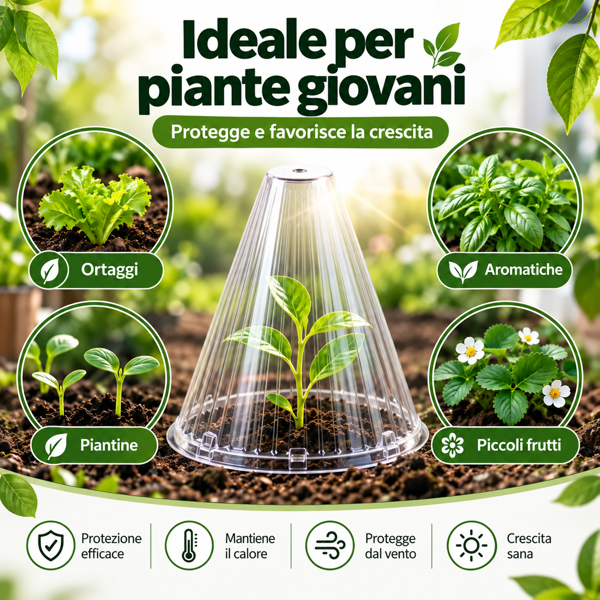🌿 Copertura Protettiva per Piante – Riutilizzabile, Facile da Installare