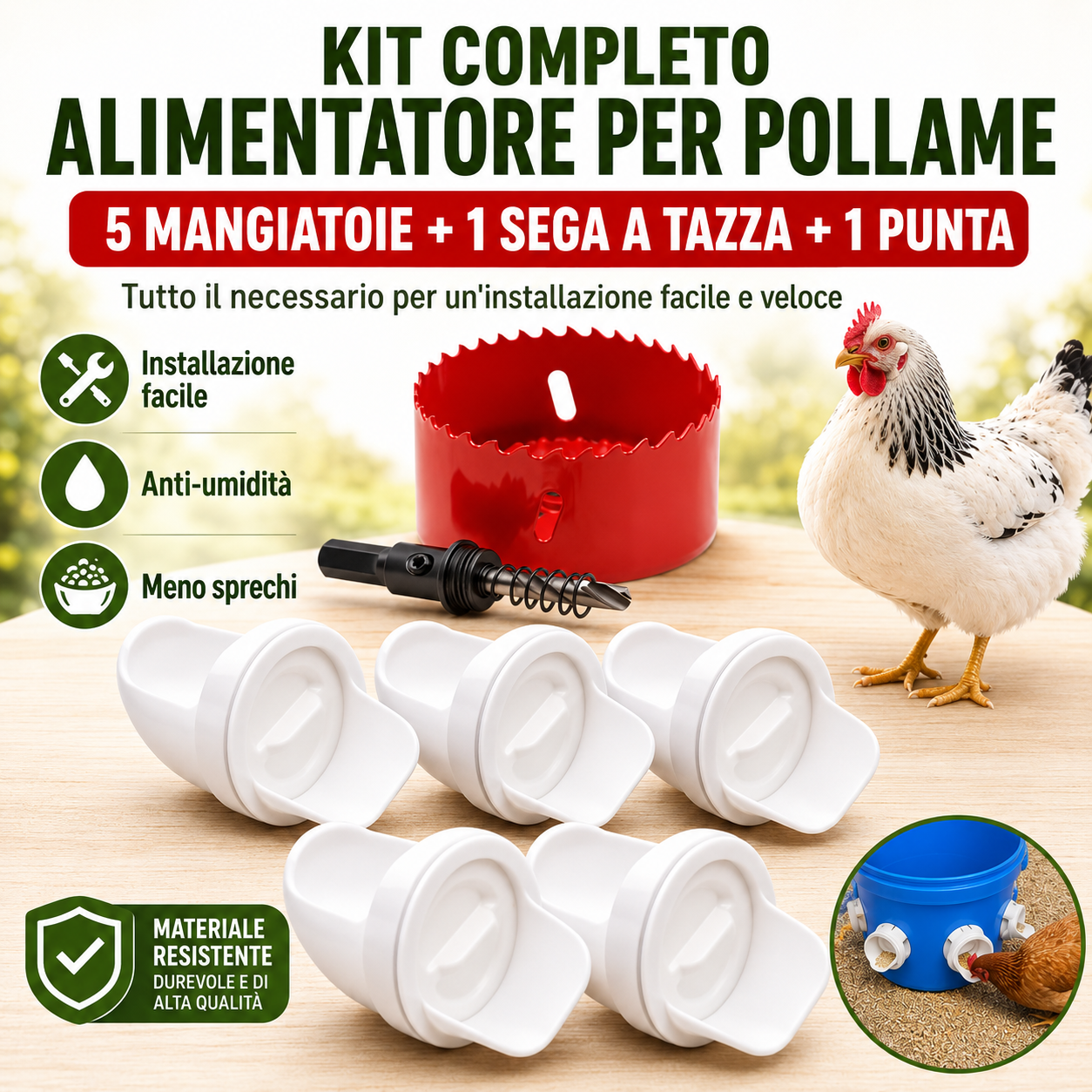 ⚡ KIT MANGIATOIA ANTISPRECO PER POLLAME