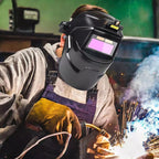 Maschera di saldatura auto-oscurante di alta qualità con luce LED, casco leggero, protezione completa degli occhi