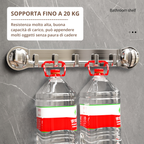 🌂 Supporti in acciaio inox con 5 ganci, comodi e capaci di sostenere fino a 20 kg