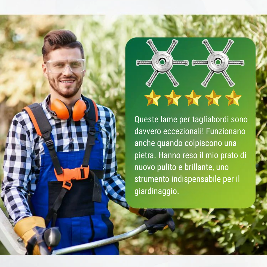 🇮🇹 Testina tagliaerba con 6 lame in acciaio intrecciato inossidabile