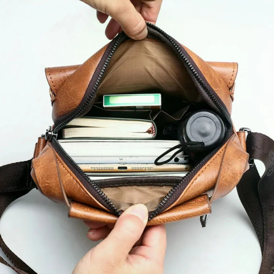 🇮🇹 Borsa a tracolla unisex in pelle bovina pieno fiore, impermeabile e antigraffio, stile vintage