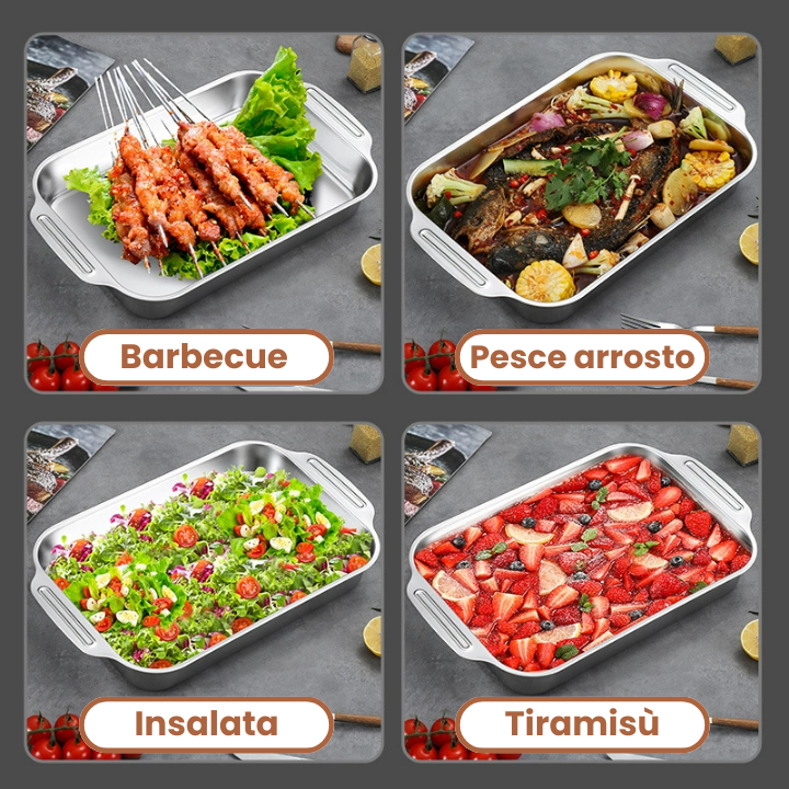 Vassoio Di Cottura In Acciaio Inox SUS304 Per Pentole Calde, Pesce Al Vapore, Cottura Al Forno E Conservazione Degli Alimenti