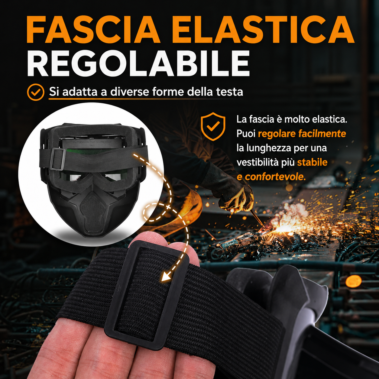 Maschera da Saldatura Automatica 0,1ms | Smontabile in 2 Parti
