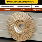 🇮🇹 Set di 3 dischi da smerigliatura in acciaio al carbonio resistente per legno (Piatto - Curva - Pendenza)