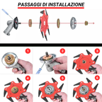 🇮🇹 Lama da taglio per erba a 6 lame in acciaio al manganese super resistente (accessori inclusi)