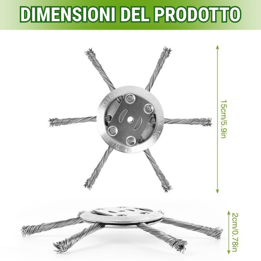 💥Testina Tagliaerba 6 Fili Acciaio Inossidabile — Anti-Blocco