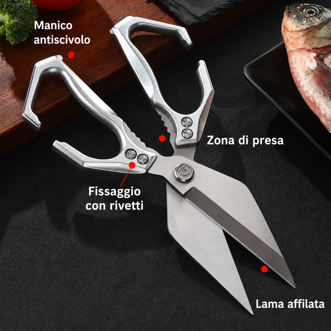 Forbici da Cucina Lama a Diamante