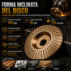 🛠️ Set 3 Dischi Abrasivi per Legno – Acciaio al Carbonio | Piatto, Curvo, Inclinato