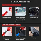 Strumento di fuga rapida per rompere il finestrino dell'auto