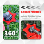 🇮🇹 Lama da taglio per erba a 6 lame in acciaio al manganese super resistente (accessori inclusi)
