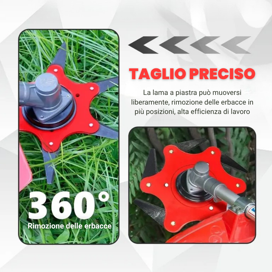 🇮🇹 Lama da taglio per erba a 6 lame in acciaio al manganese super resistente (accessori inclusi)
