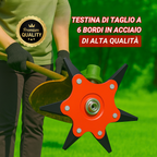 Lama per prato con 6 denti in acciaio (Accessori inclusi) (LTT)