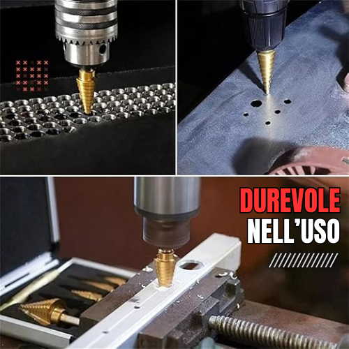 TitanDrill™ – Set di Punte a Gradini in Titanio (6 Punte Multifunzionali)