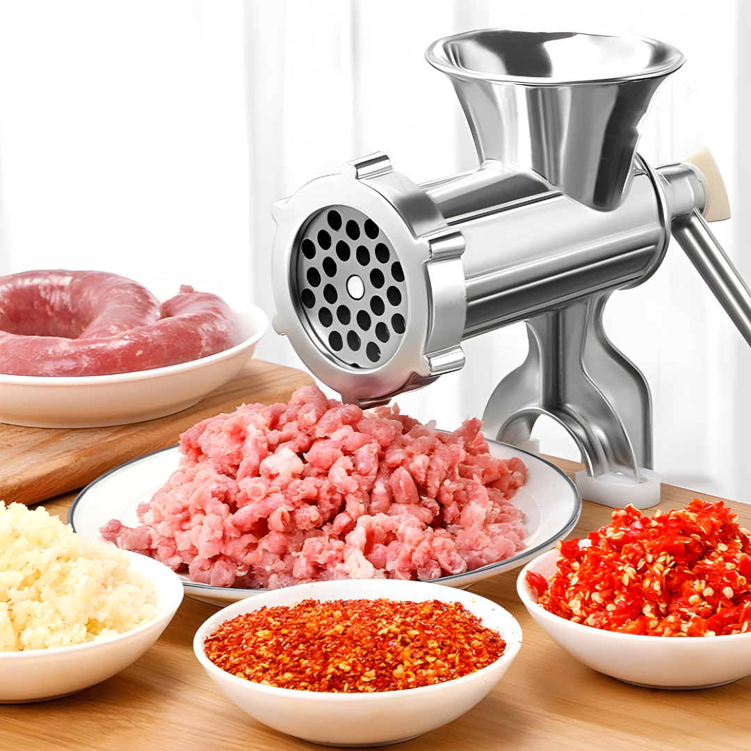 ⚡ Tritacarne manuale domestico con insaccatore per salsicce, compatto e pratico
