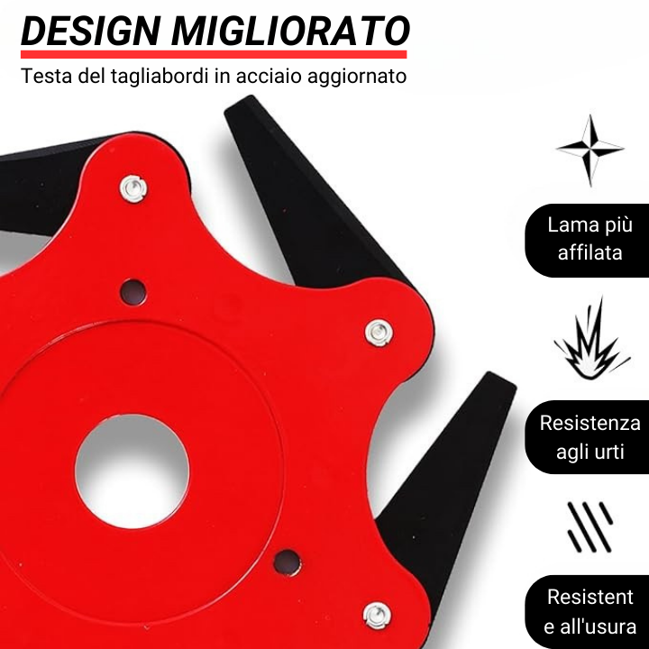 Lama per prato con 6 denti in acciaio (Accessori inclusi) (LTT)