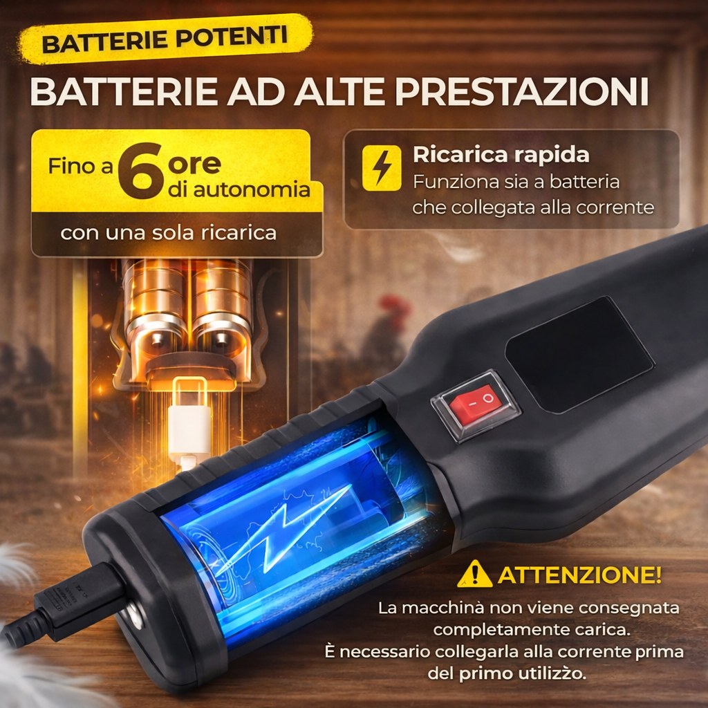 Spiumatrice Elettrica Professionale — 60 Secondi per Pollo, Anatra e Faraona