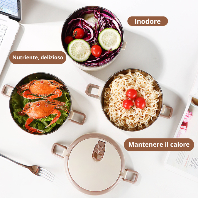 Set di scatola per il pranzo a 2 livelli con borsa termica Lucky Box