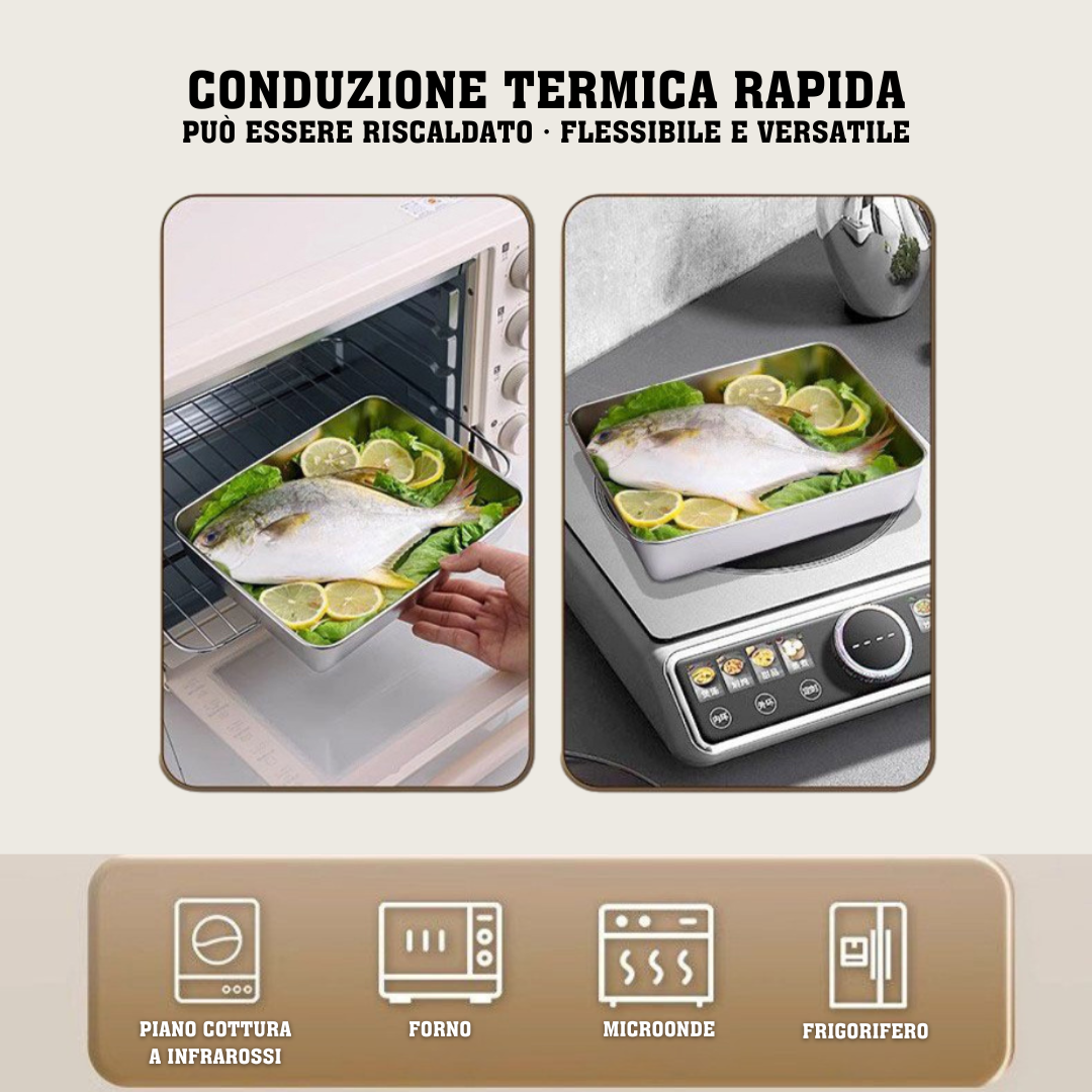 🛍️SUPER OFFERTA | Contenitore Per Alimenti Da 2000 ML In Acciaio Inox Tedesco Massiccio 304