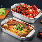 Vassoio Di Cottura In Acciaio Inox SUS304 Per Pentole Calde, Pesce Al Vapore, Cottura Al Forno E Conservazione Degli Alimenti