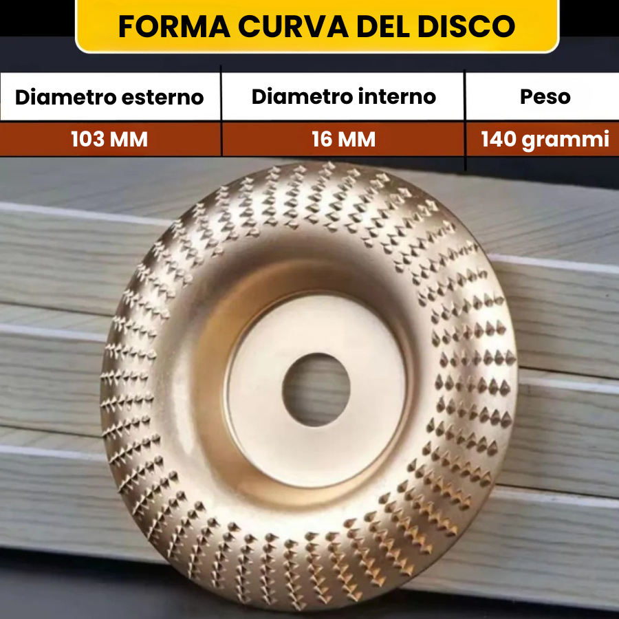 🇮🇹 Set di 3 dischi da smerigliatura in acciaio al carbonio resistente per legno (Piatto - Curva - Pendenza)