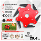 Lama Da Taglio Per Erba A 6 Lame In Acciaio Al Manganese Super Resistente (Accessori Inclusi)
