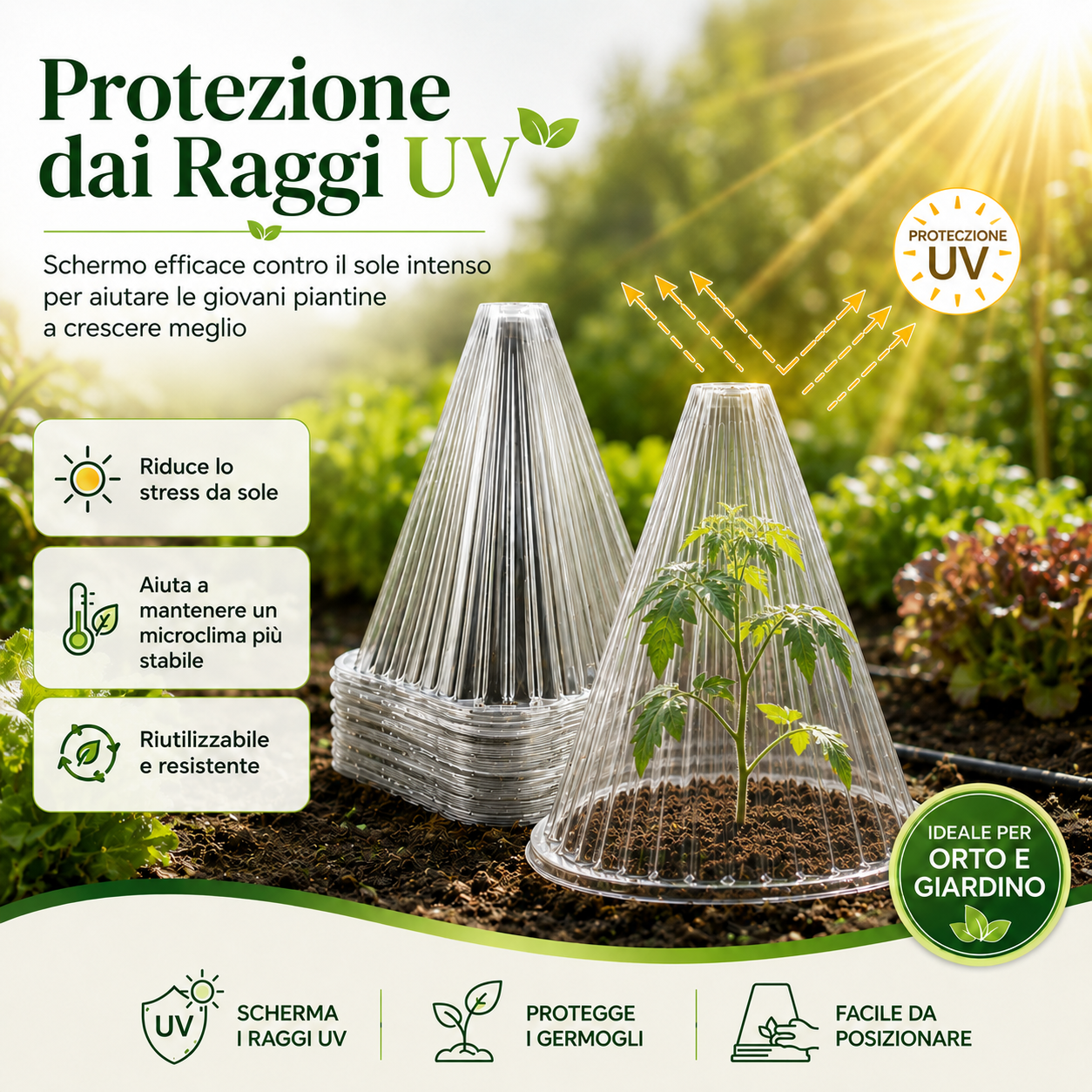 🌱 Copertura Protettiva per Piante – Riutilizzabile, Facile da Installare