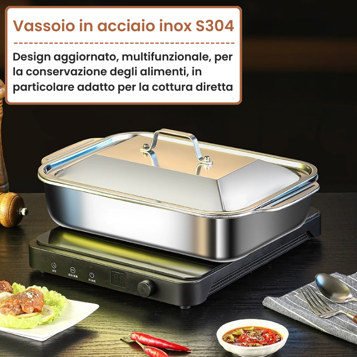 Vassoio Di Cottura In Acciaio Inox SUS304 Per Pentole Calde, Pesce Al Vapore, Cottura Al Forno E Conservazione Degli Alimenti