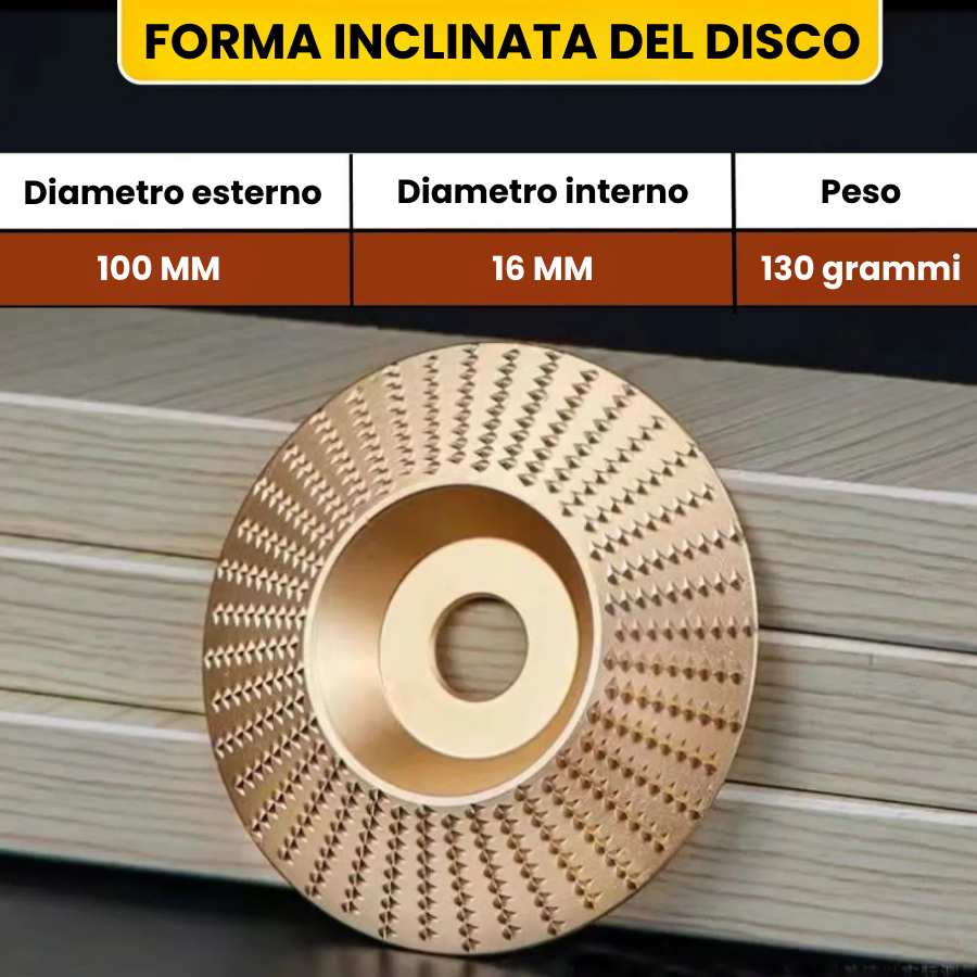 🇮🇹 Set di 3 dischi da smerigliatura in acciaio al carbonio resistente per legno (Piatto - Curva - Pendenza)